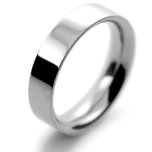 Flat Court Very Heavy -  5mm Platinum Wedding Ring 